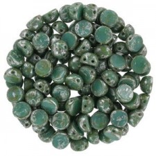 Czech 2-hole Cabochon kralen 6mm Jade Picasso 63130